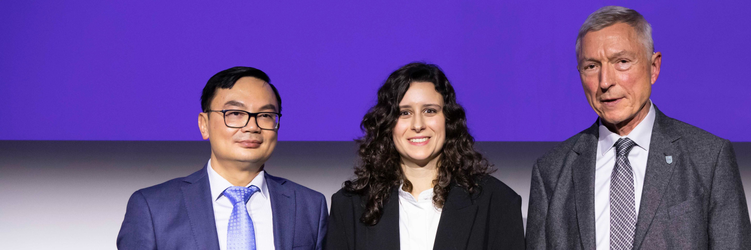 Nghia Hoang MS 2012 Vice-président, Elena Lopez-Contreras Gonzalez, et Christian Dedieu E1975, Président d'honneur