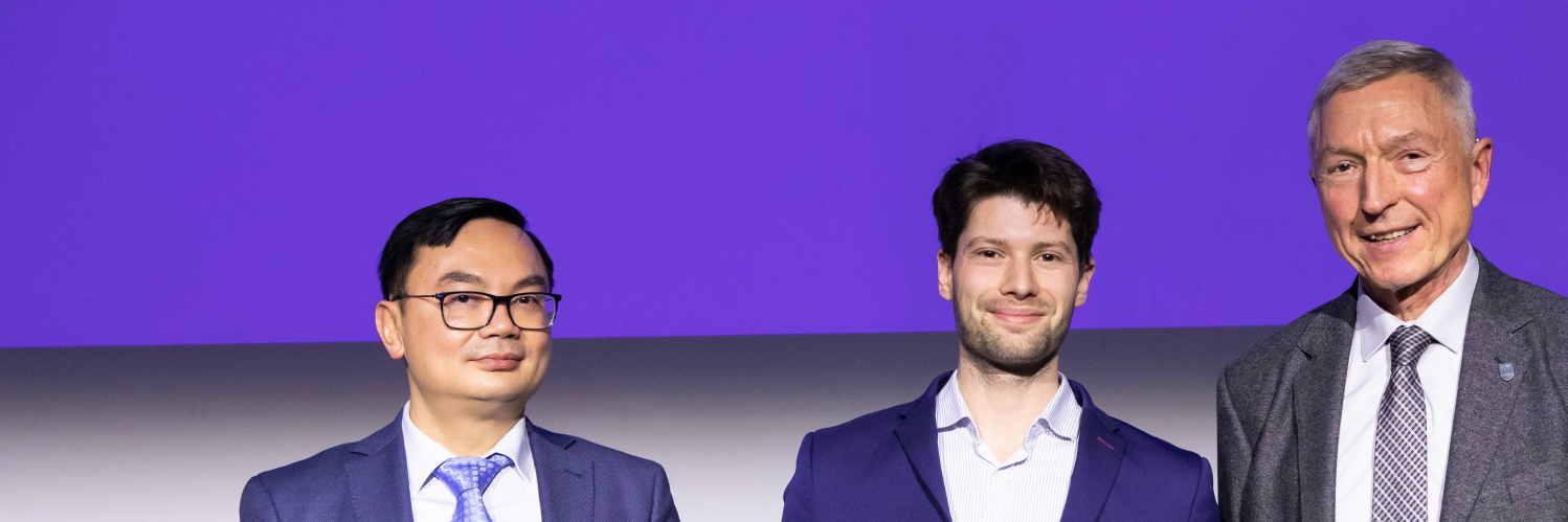 Nghia Hoang MS 2012 Vice-président, Bastien Fabre, et Christian Dedieu E1975, Président d'honneur