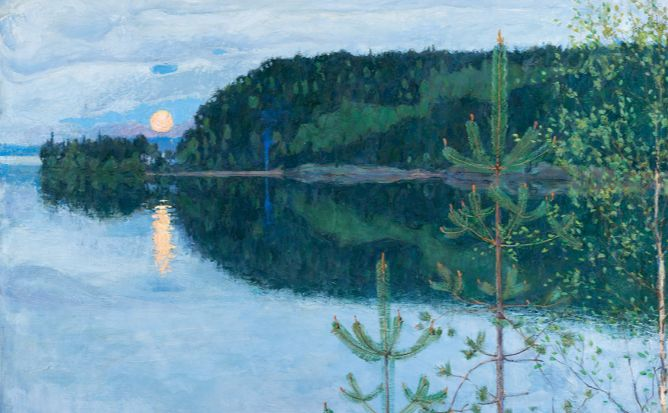 Akseli Gallen-Kallela, Spring Night, 1914, oil on canvas, 115.5 x 115.6 cm, Private collection, Buffalo- Photo: Jouko Vatanen, Helsinki Akseli Gallen-Kallela, Spring Night, 1914, oil on canvas, 115.5 x 115.6 cm, Private collection, Buffalo- Photo: Jouko Vatanen, Helsinki